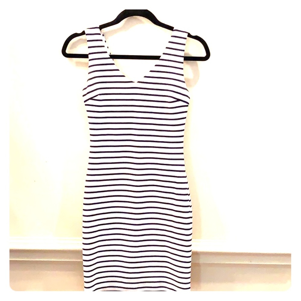 AQUA Bodycon striped dress